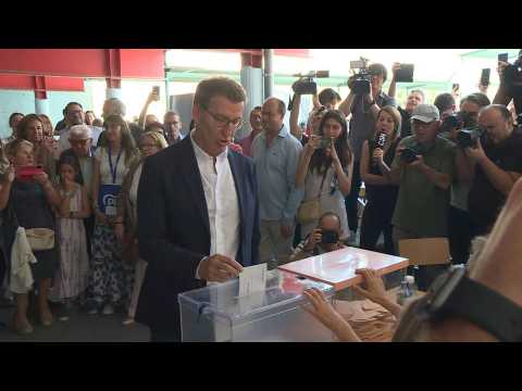 Spain's Popular Party candidate Alberto Nunez Feijoo votes in general election