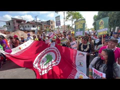 Indigenous peoples march in Brazil as Amazon summit begins