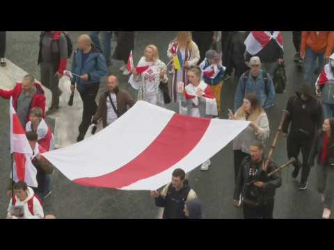 Poles march in solidarity with Belarus on vote anniversary