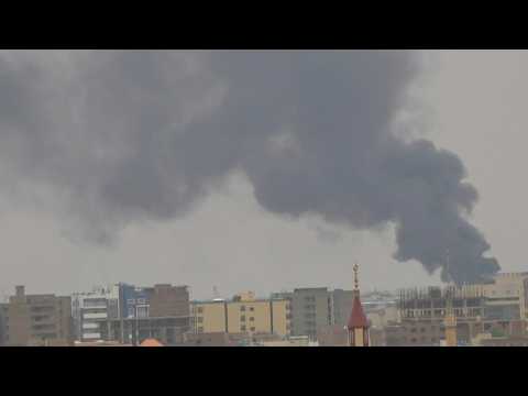 Smoke billows after RSF drone strikes in Sudanese capital
