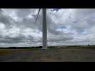Démonstration de la mise en arrêt d'une éolienne à l'approche d'un rapace, à Rocquigny