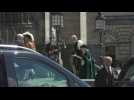 King Charles III arrives at Edinburgh's St Giles' Cathedral for coronation thanksgiving