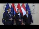 Austrian, Hungarian and Serbian leaders hold roundtable at migration summit