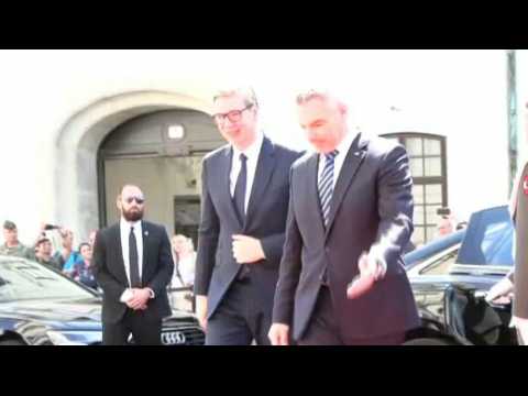 Serbia's Vucic welcomed to Vienna by Austria's Chancellor Nehammer