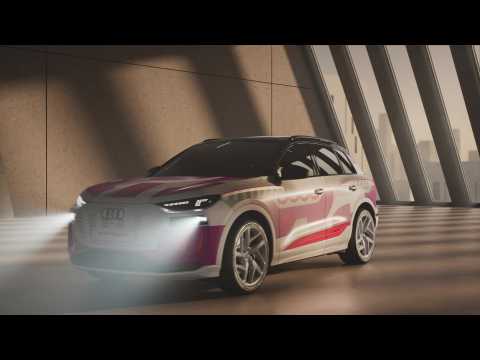 Audi Q6 e-tron prototype – Digital light signature and Matrix LED headlights
