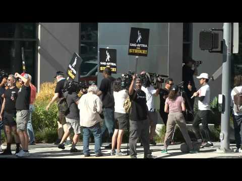 Actors picket in front of Netflix headquarters in Los Angeles on first day of strike