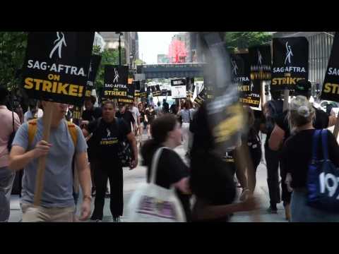 New York: Actors picket in front of HBO and Amazon headquarters on first day of strike