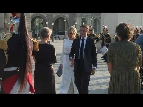 French President Macron arrives at Louvre for Bastille Day dinner with India's Modi