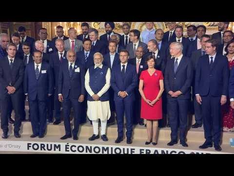 France's Macron and India's Modi meet with business leaders in Paris