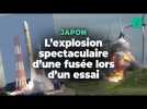 L'explosion spectaculaire d'une fusée japonaise lors d'un essai au sol
