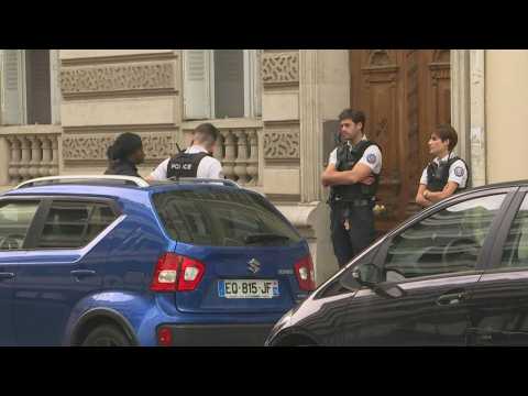 Police outside Jane Birkin's apartment in Paris after her death