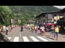 Tour de France : la caravane arrive à Saint-Gervais, point d'arrivée de la 15e étape