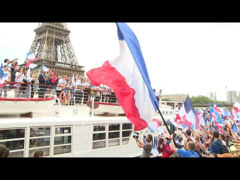Celebrations on River Seine as Olympic Torch is unveiled