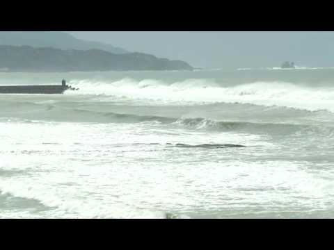 High waves hitting coast as typhoon Khanun sweeps past Taiwan