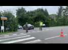 Accident de la route entre trois véhicules sur la route nationale a Brexent-Enocq