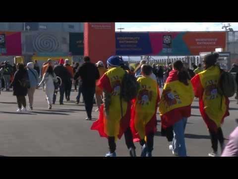 World Cup: fans arrive at stadium for Spain-Netherlands quarter-final