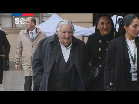 Uruguay's former president Jose Mujica arrives for 50th anniversary of Chile's coup d'etat
