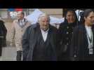 Uruguay's former president Jose Mujica arrives for 50th anniversary of Chile's coup d'etat
