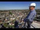 Caudry : le clocher de la basilique en chantier