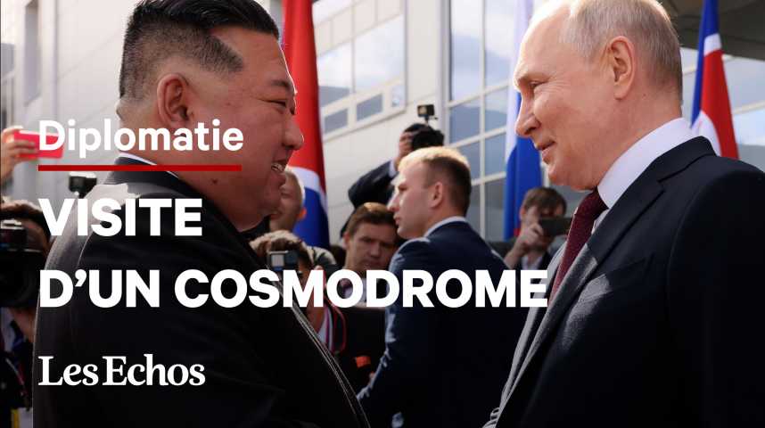 Illustration pour la vidéo Vladimir Poutine et Kim Jong-un se rencontrent dans un cosmodrome russe