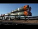 Soyuz MS-24 mission space rocket taken to launchpad in Kazakhstan