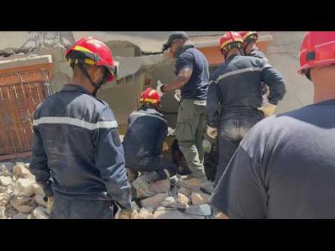 Qatari rescue team searches for survivors in quake-hit Morocco