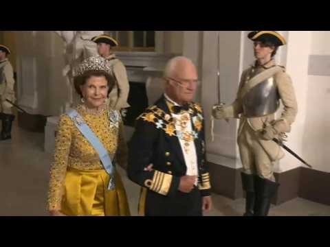 Swedish King's Golden Jubilee: procession in Stockholm before banquet