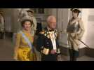 Swedish King's Golden Jubilee: procession in Stockholm before banquet
