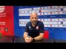 Football. Réaction de Maxime D'Ornano, le coach du FC Rouen, après la victoire contre Goal FC
