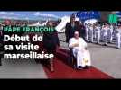 Visite du pape François à Marseille : les images de son arrivée et de l'accueil d'Élisabeth Borne