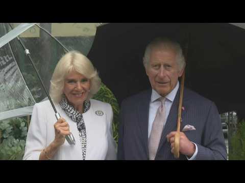 King Charles III and Queen Camilla visit Paris flower market