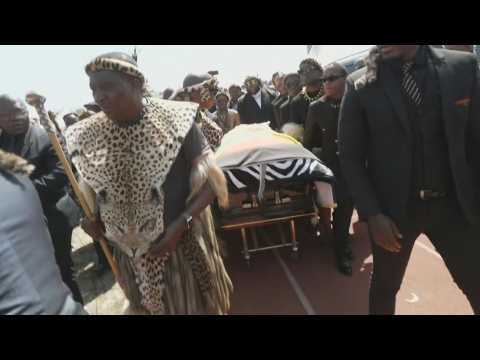 Images show arrival of coffin of late Prince Mangosuthu Buthelezi