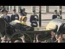 Sweden's King Carl XVI Gustaf and Queen Silvia parade in golden jubilee celebrations