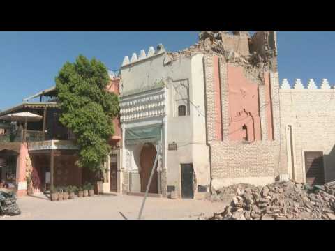 Moroccans, tourists inspect quake damage at Marrakesh medina