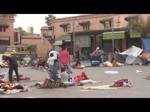 Moroccans wake up in Marrakesh square for sixth day after quake