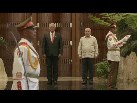 Cuban president hosts his Brazil's Lula at Revolution Palace in Havana