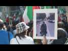 Iranian diaspora rally on anniversary of the death of Mahsa Amini