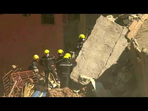 MOROCCO: Rescue teams search for victims in devastated Talat N'Yaaqoub village