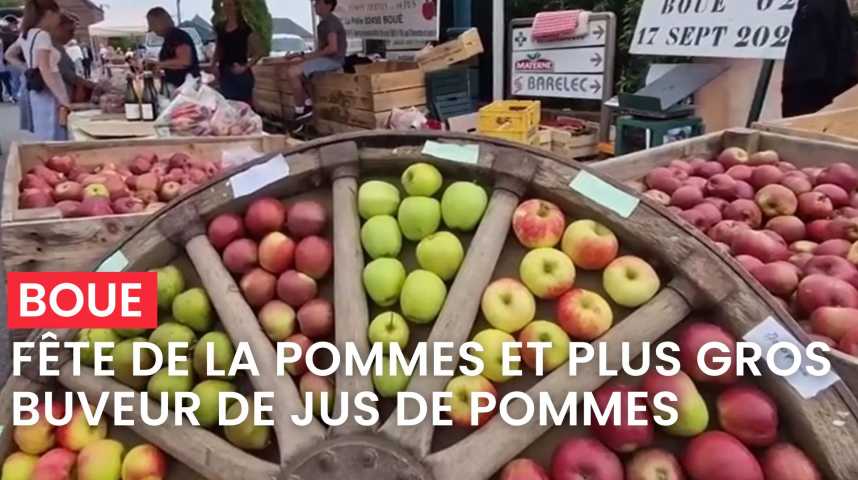 Vidéos : A la fête de la pomme de Boué, Patrick a bu 3,5 litres de jus