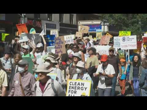 Thousands march in New York to end fossil fuels ahead of UN General Assembly