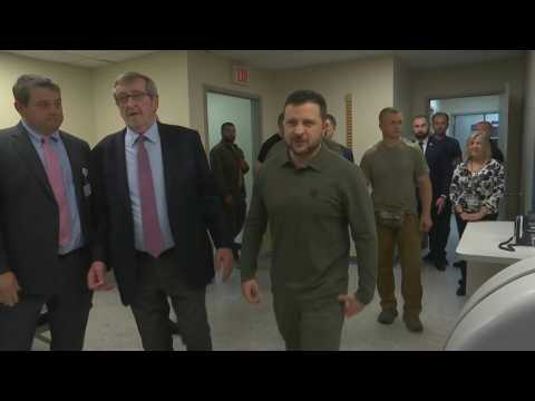 Zelensky arrives in US, visits a hospital ahead of UNGA