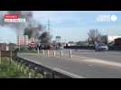 VIDÉO. Les manifestants allument un feu sur la rocade de Rennes