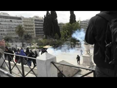 Demonstrators in Athens clash with police over train tragedy
