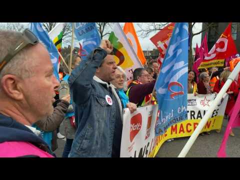 Protesters gather in Rennes as French pension reform pushed through