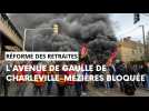 Blocage face au lycée Bazin à Charleville-Mézières