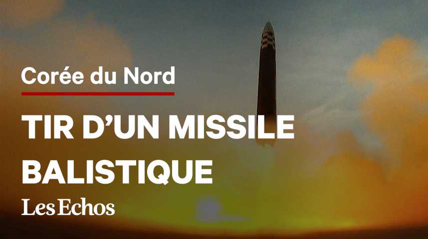 Illustration pour la vidéo Corée du Nord : les images du tir d'un missile balistique intercontinental