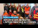 Rassemblement contre la réforme des retraites à la mairie de Romilly-sur-Seine