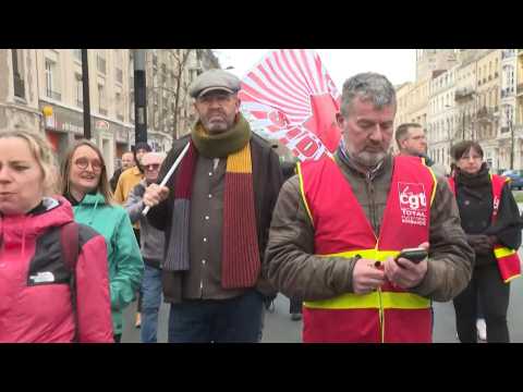 France : demonstration over pension reform in northern port city