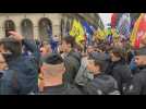France: Confrontations between police and far-right monarchists at Paris rally - Label : AFPTV - First images - Category : News