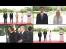 G7 leaders arrive to memorial park